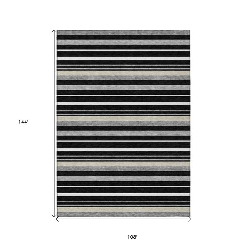 HomeRoots Striped Transitional Rectangle Outdoor Rug