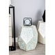 preview thumbnail 5 of 17, Cream or Blue Multi Color Shell Coastal Contemporary Accent Side Table - 16 x 16 x 19 Multi - Blue