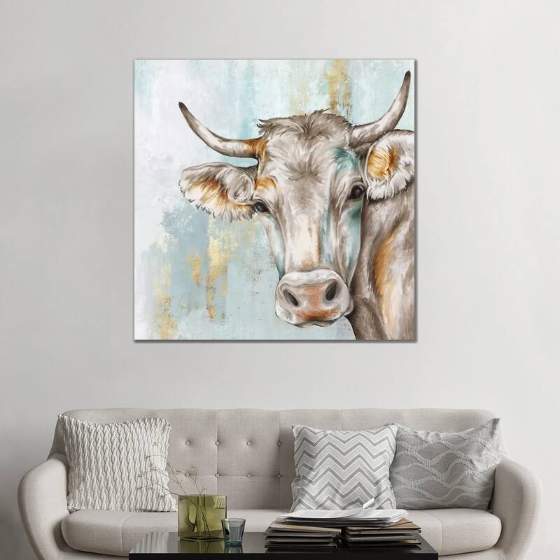 iCanvas "Headstrong Cow" by Eva Watts Canvas Print
