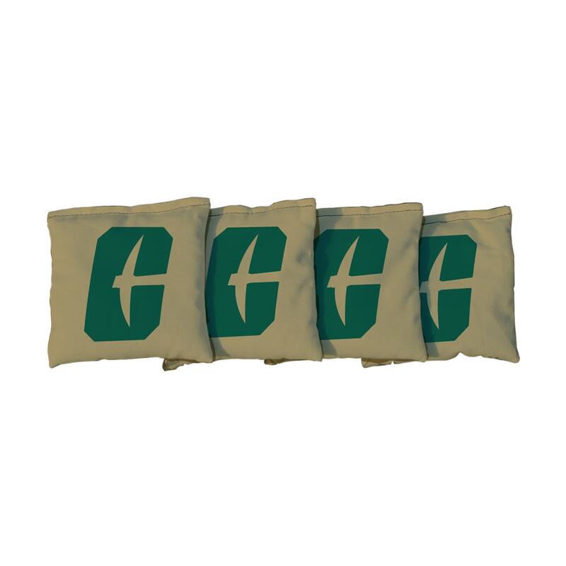 North Carolina At Charlotte 49ers Gold Cornhole Bags - Corn Filled