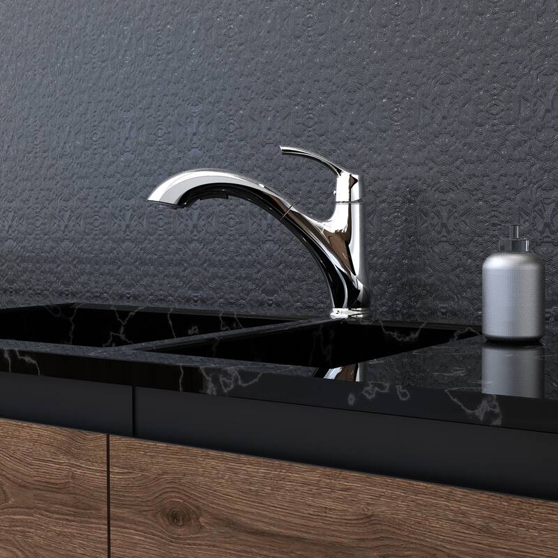 Belanger Single Handle Pull-Out Kitchen Faucet, Polished Chrome
