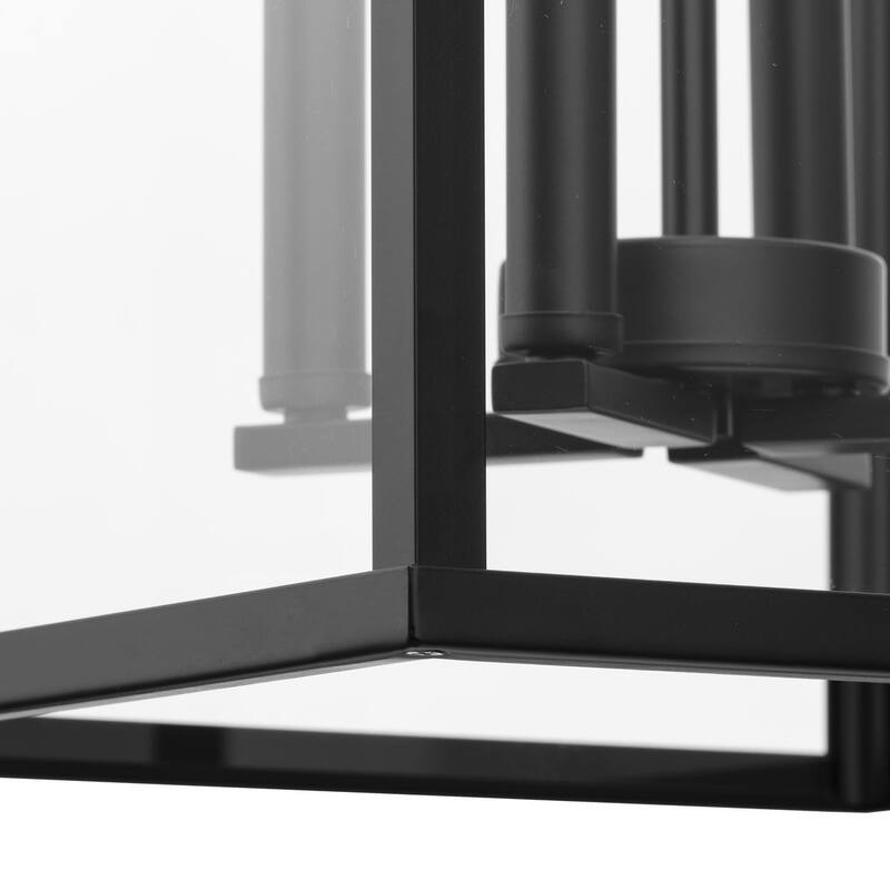 Hillcrest Collection Four-Light Matte Black Transitional Hall & Foyer Light - 17 in x 17 in x 29.75 in