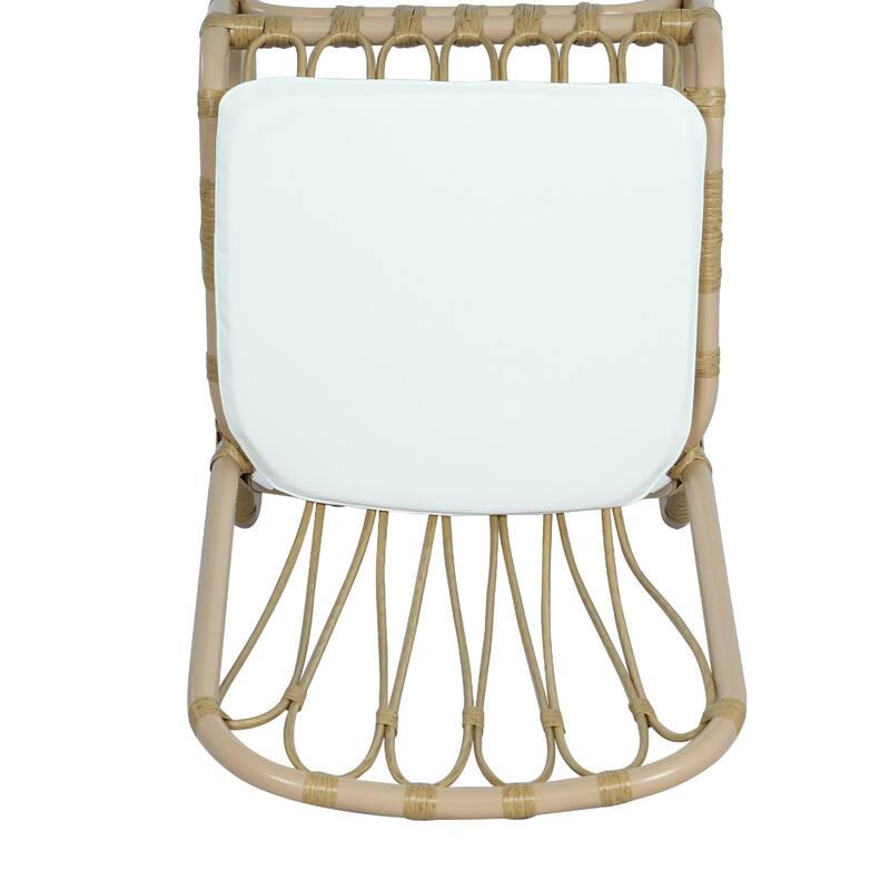 Roomfitters Set of 2 Hand-Woven PE Wicker Petal Chairs, Heavy-Duty 400lb Capacity with Washable Cushions