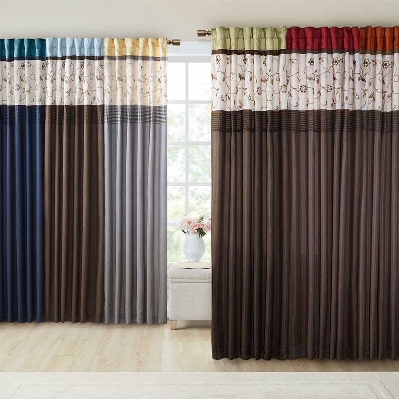 Madison Park Serene Embroidered Curtain Panel