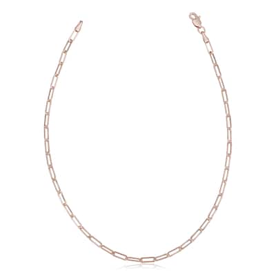 14k Rose Gold Polished Paperclip Chain Bracelet (2.5 millimeter, 7 inches)