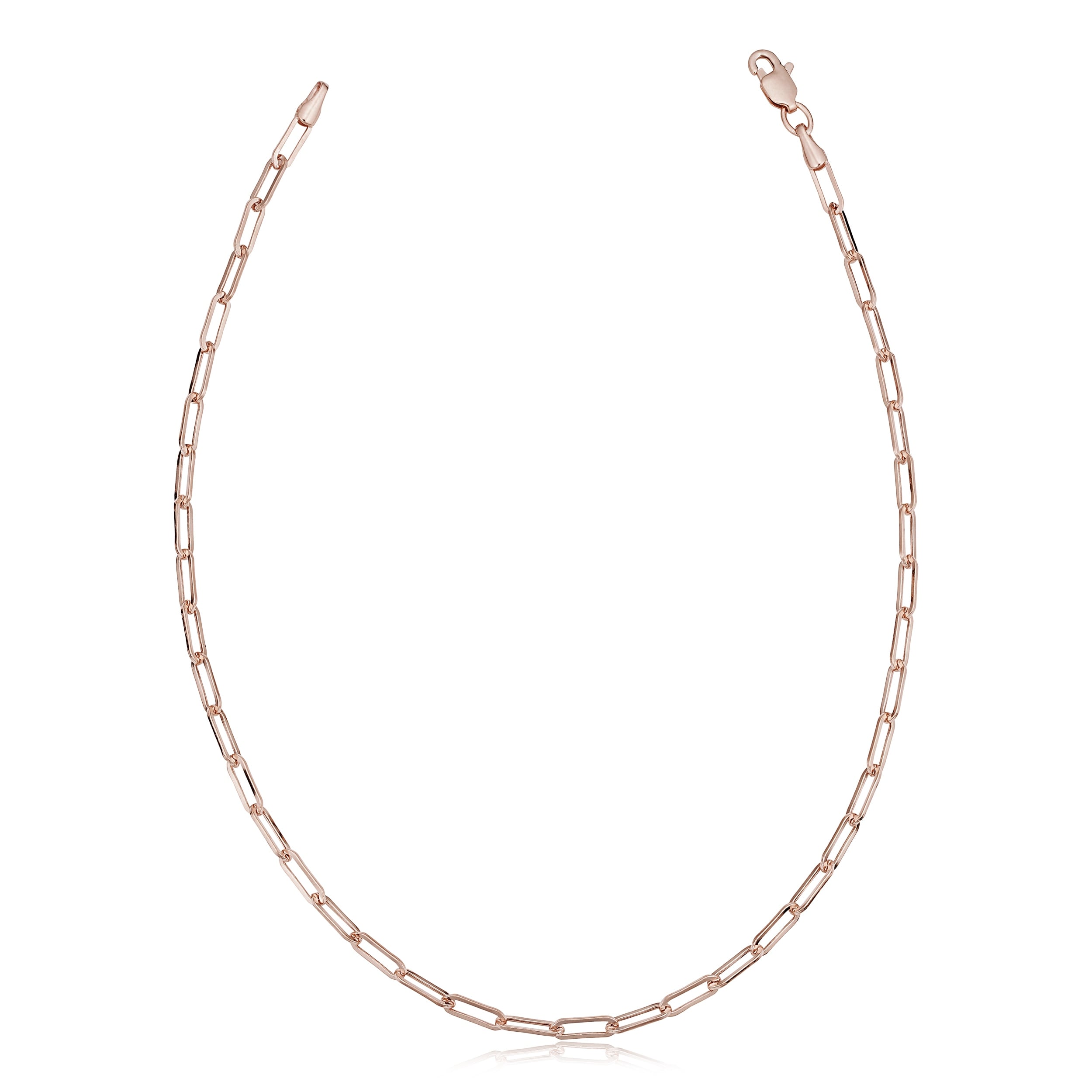 Fremada 14k Rose Gold Polished Paperclip Chain Bracelet (2.5 millimeter, 7 inches)
