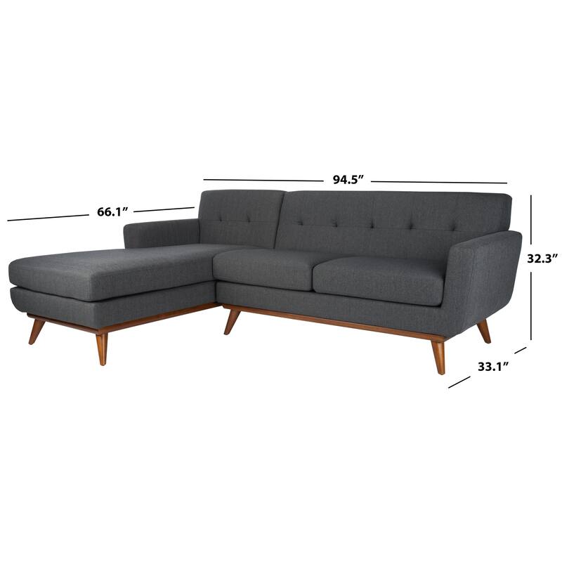 SAFAVIEH Couture Opal Linen Tufted Sectional Sofa - 95"W x 66"D x 32"H