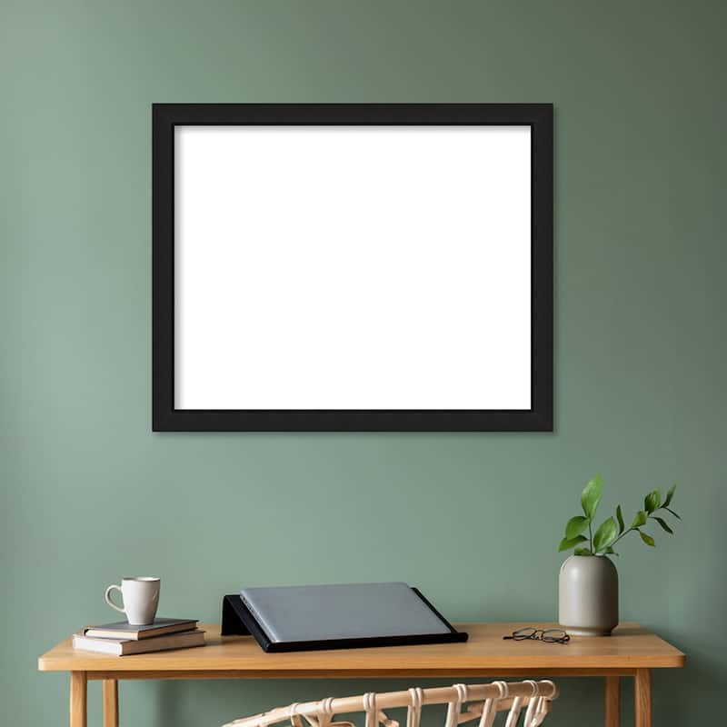 Amanti Art Midnight Black Narrow Framed Dry Erase Magnetic Board