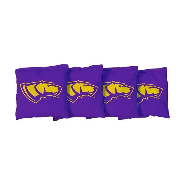 slide 2 of 3, Wisconsin Stevens Point Pointers Purple Cornhole Bags All-Weather Resin Filled