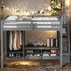 preview thumbnail 2 of 26, Full Size Loft Bed with Wardrobe,Storage Table and Storage Staircase
