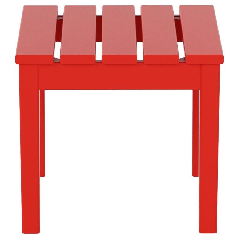 Shoreside HDPE Eco-Friendly All Weather Square Modern 18" Side Table