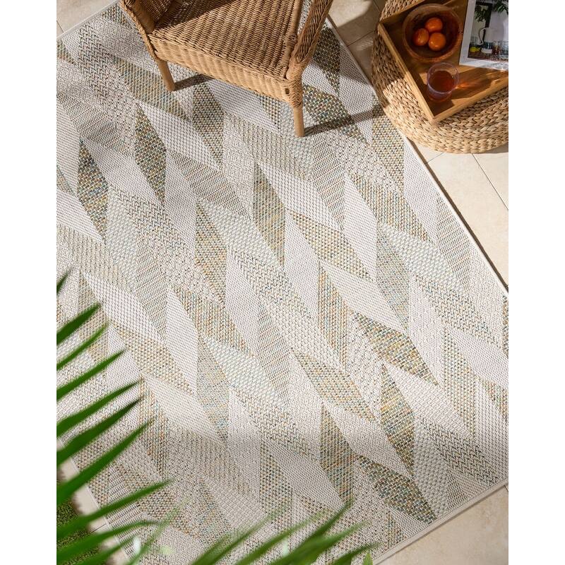 Livabliss Crete Cottage Indoor/Outdoor Area Rug - 7'6" x 10' - Grey