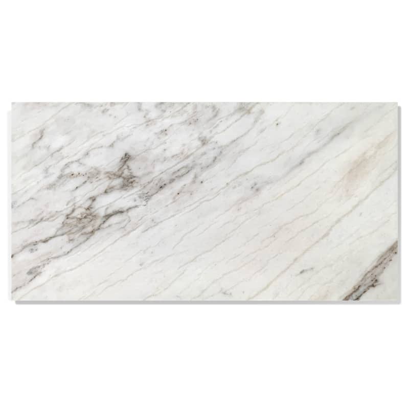 12*24 White marble, natural marble, for wall and floor, polished marble tile, natural stone, 1 box 4 pcs - White+Natural
