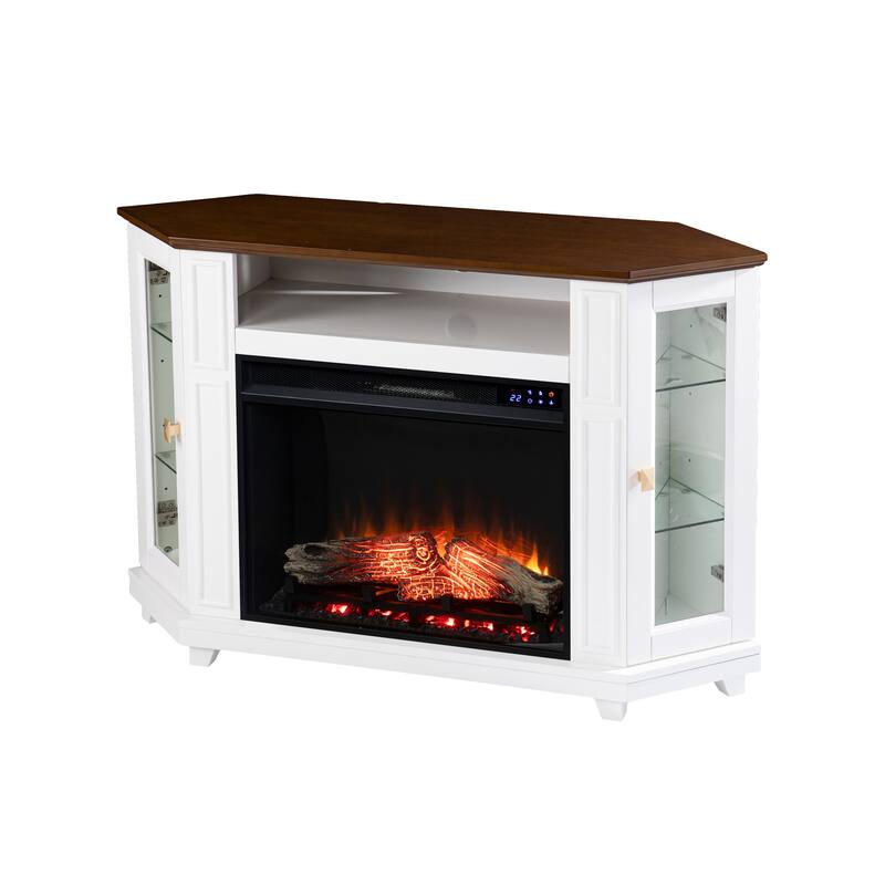 SEI Furniture Daventry Transitional White Wood Electric Fireplace