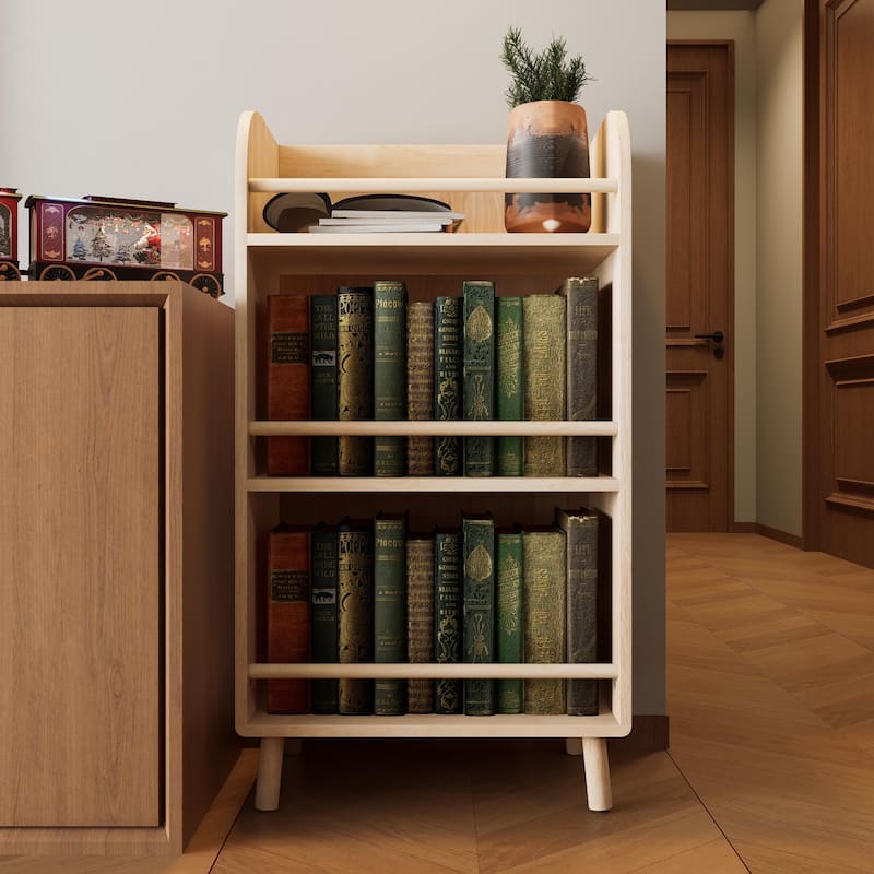 Pine Solid Wood Bookshelf/Bookcase - 0.6" Thick Shelves Heavy Duty Storage Rack