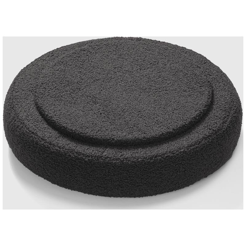 Bayville 16" Tall Sherpa Round Ottoman With Storage