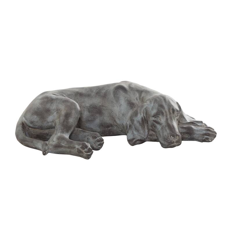 Magnesium Oxide Indoor Outdoor Dog Garden Sculpture - Grey or Dark Grey - 23 x 13 x 6
