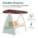 preview thumbnail 21 of 21, MCombo 2-Person Patio Swing Chair, Luxury Outdoor Swing with Wooden Finish Coated Seat, Poolside 4458 - N/A