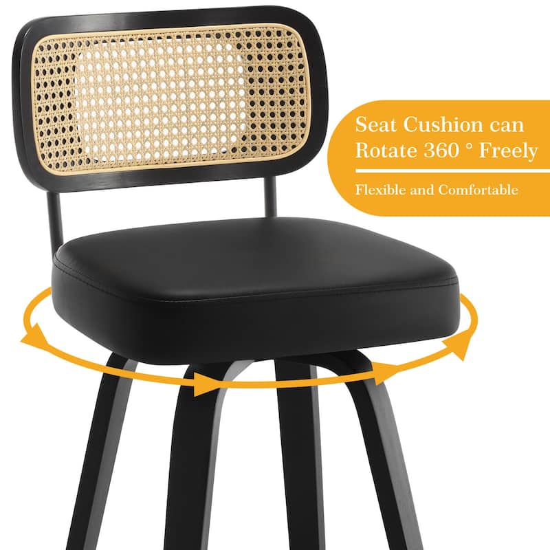 26"/29" Swivel Counter/Bar Stools with Black Bentwood Legs