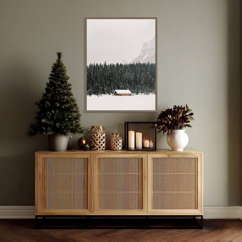 Winter Trees IV by Justine Milton (23 x 30 in.), Framed Canvas Wall Art Print - Sylvie Dark Gold