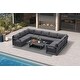 preview thumbnail 70 of 75, PURPLE LEAF Caesar Outdoor Couch with 9.6" Thick Cushion and Table for Yard Porch Deck, Grey Outdoor Patio Conversation Sets 9 Seats+1 Table - U-shaped
