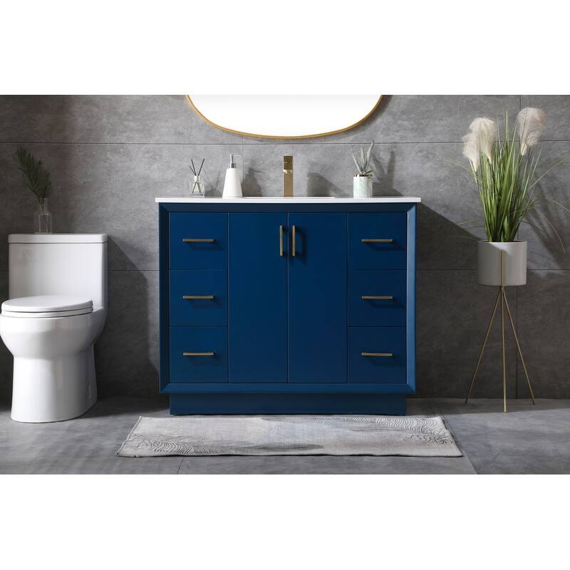 Elegant Lighting VF19642 Hayes 42" Free Standing Single Basin Vanity