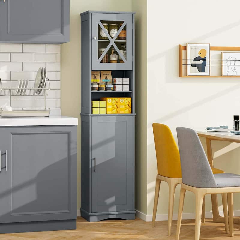 Costway 67" Tall Bathroom Cabinet Freestanding Storage Cabinet with 5 - See Details
