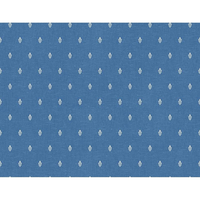 Seabrook Designs Petite Feuille Sprig Nonwoven Unpasted Wallpaper - 27 in. W x 27 ft. L - Denim Wash