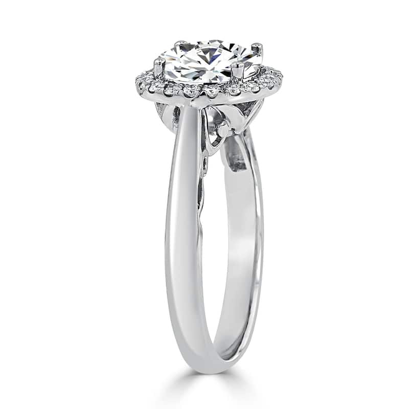 Auriya 14k Gold 1 5/8ct TW Moissanite Halo Diamond Engagement Ring 1/4ctw