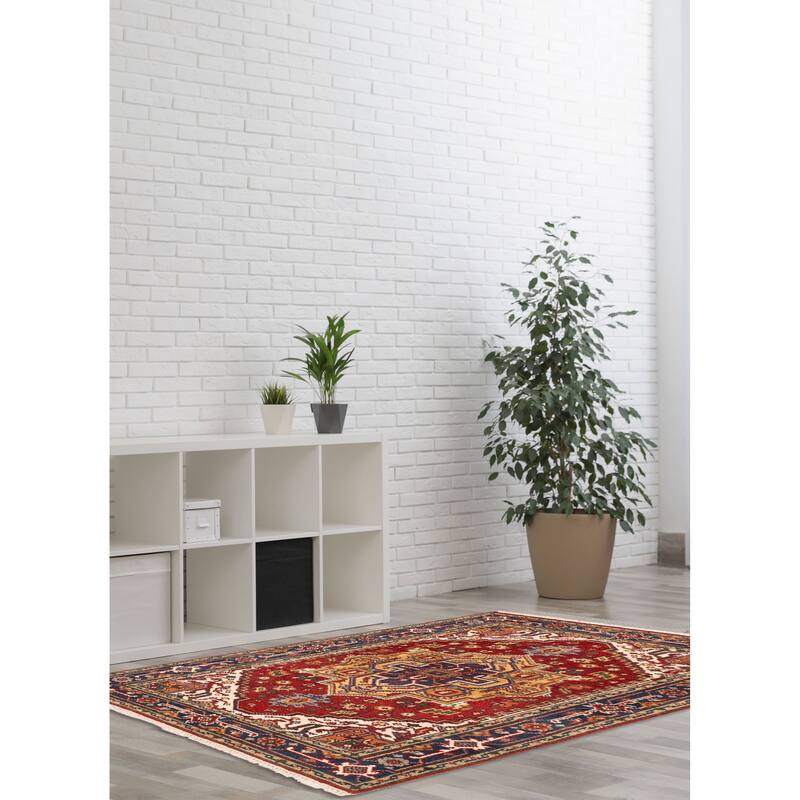 ECARPETGALLERY Hand-knotted Serapi Heritage Red Wool Rug - 4'0 x 6'1