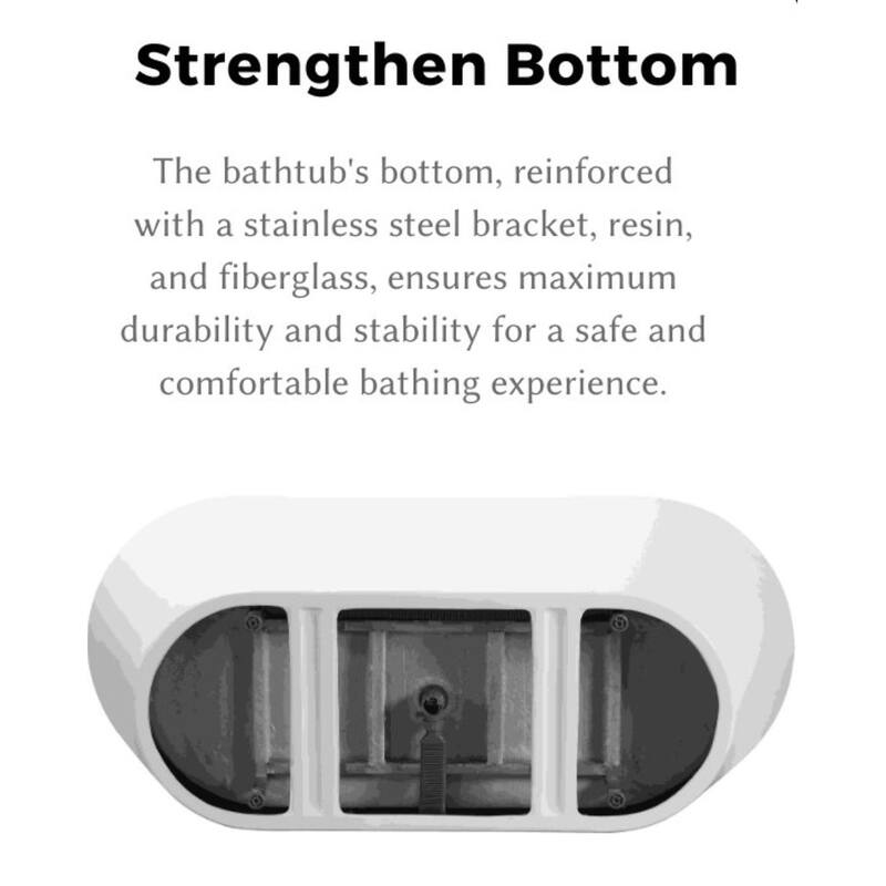 67 in. Luxury Freestanding Acrylic Soaking Spa Tub, Modern Flatbottom Oval Design in White