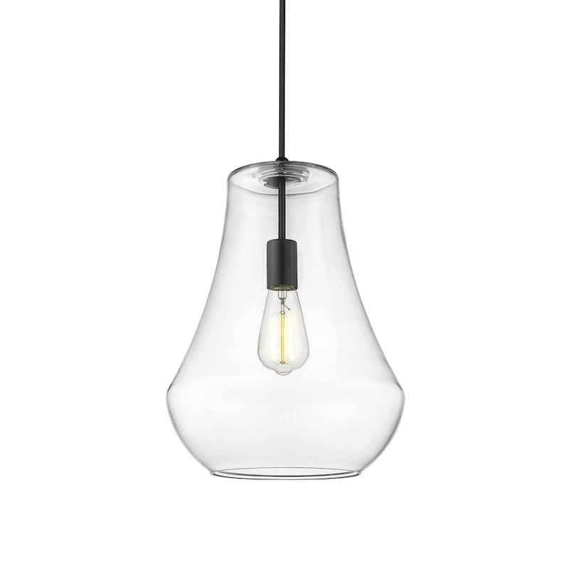 Innovations Lighting 491-1P-16-12 Fairfield Pendant Fairfield 12" Wide - Matte Black / Clear