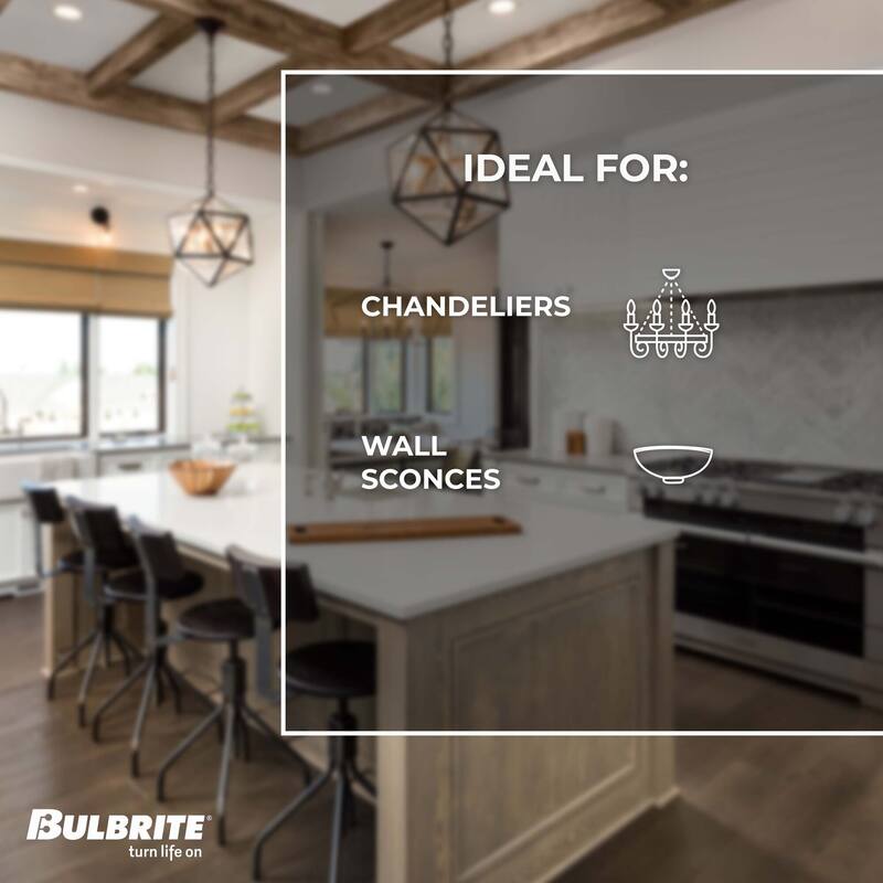 Bulbrite LED Filament Pack of (4) 5.5 Watt Dimmable B11 Light Bulbs with Clear Glass Finish and Medium (E26) Base - 3000K