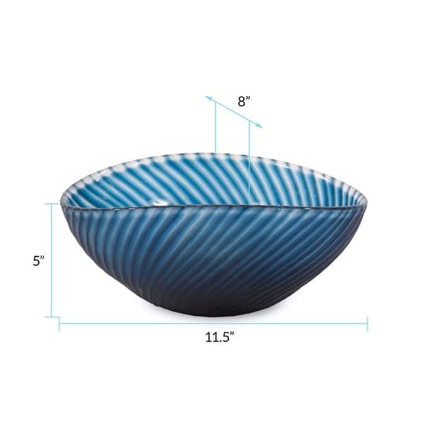 Allan Andrews Oceanic Wave Hand Blown Glass Bowl