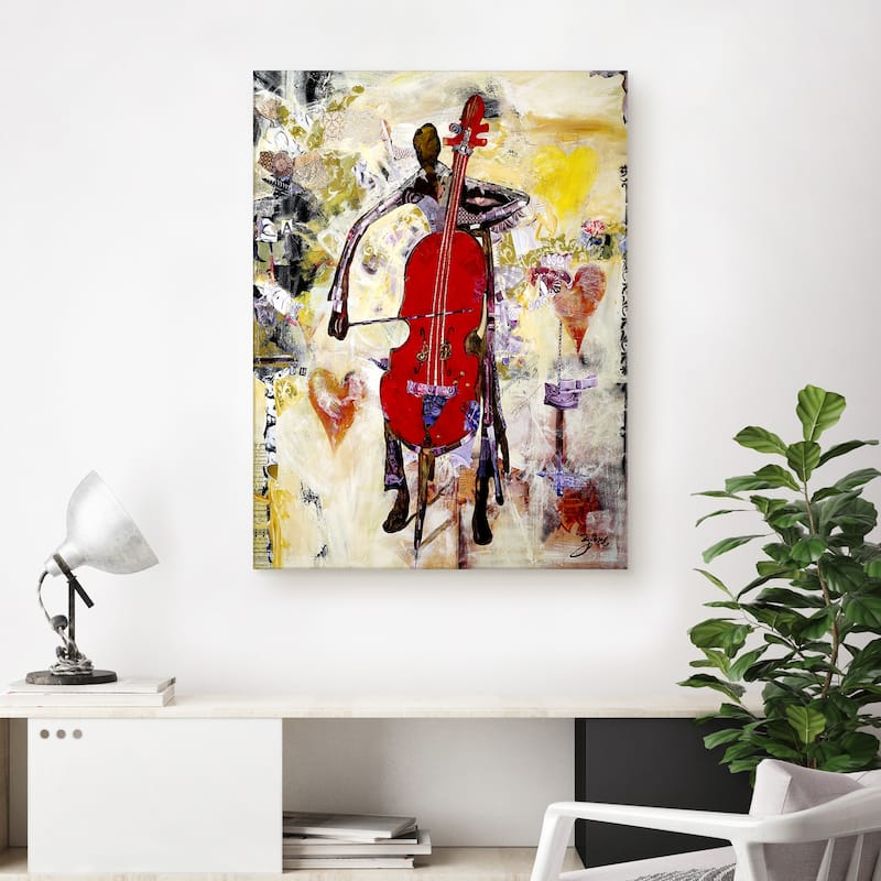 'In the Groove' Abstract Wrapped Canvas Wall Art
