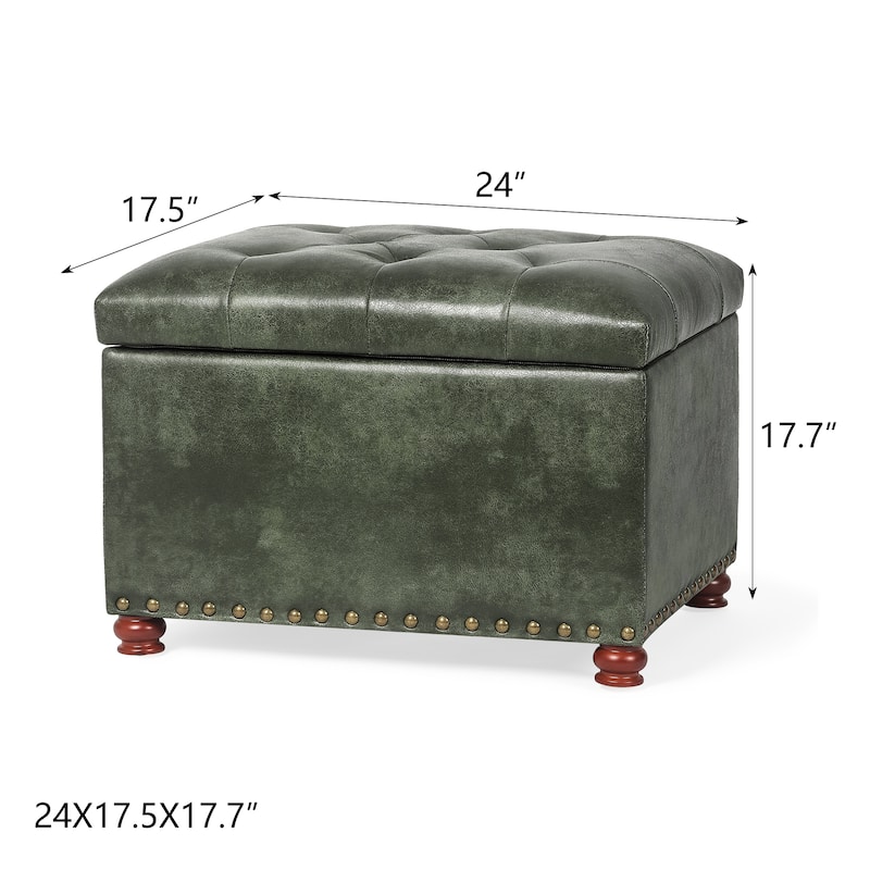 Adeco Classy Rectangle Storage Bench Natural Fabric Footstool Ottoman