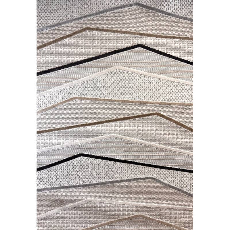 Bogog Abstract Modern Stain Resistant Woven Durable Area Rug By HomeRoots