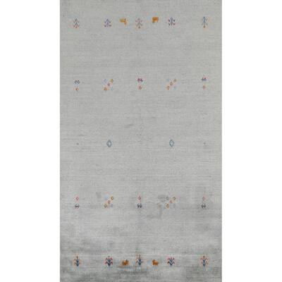 Gabbeh Oriental Area Rug Handmade Wool Carpet - 3'6"x 6'6"