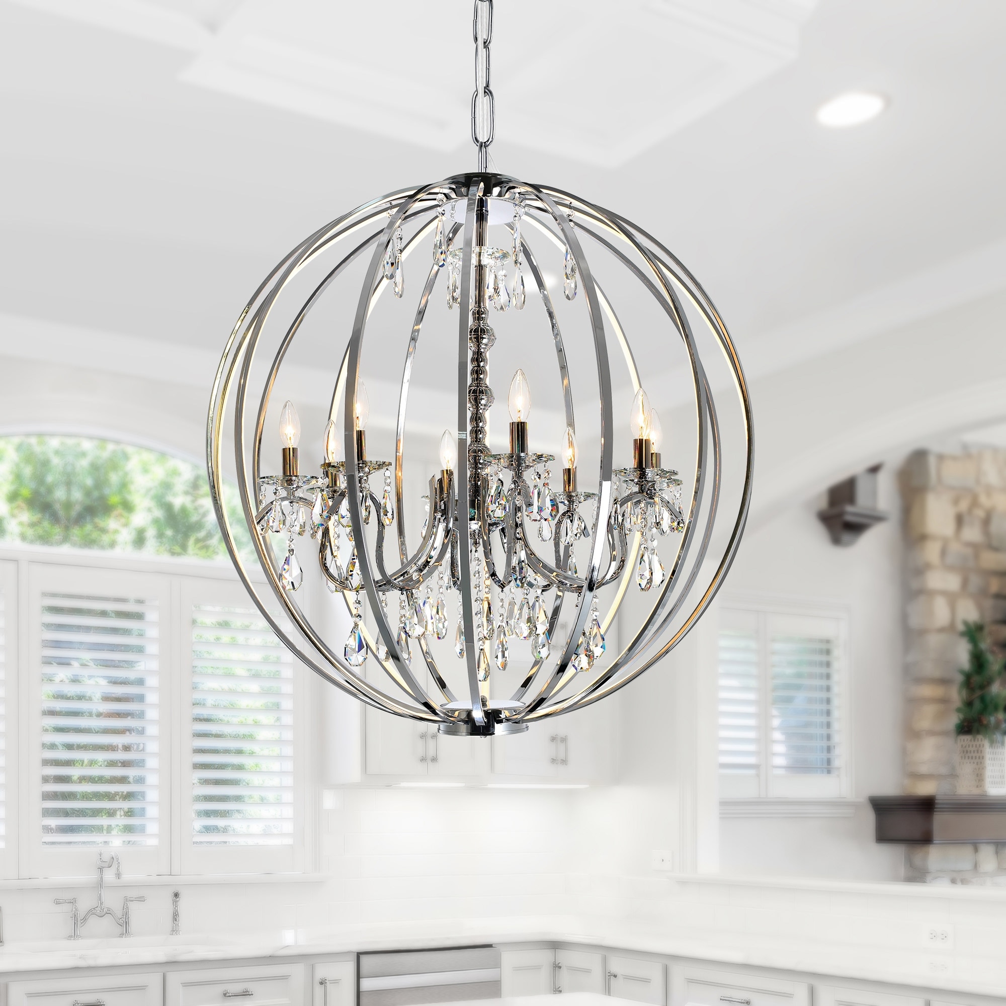 CWI Lighting Abia 8 Light Chrome Chandelier