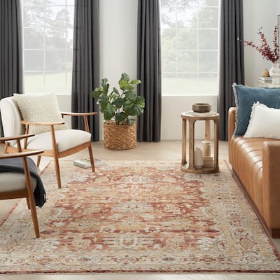 Nourison Petra Traditional Persian Medallion Border Area Rug