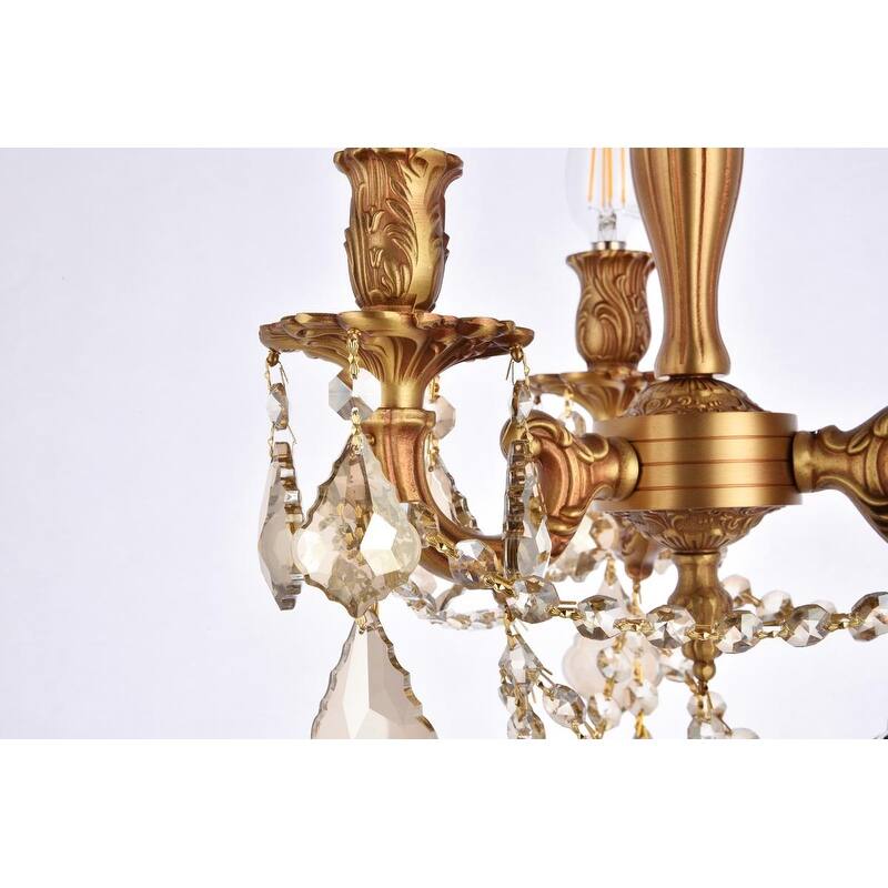 Somette Lugano 3-light Royal Cut Crystal and French Gold Flush Mount