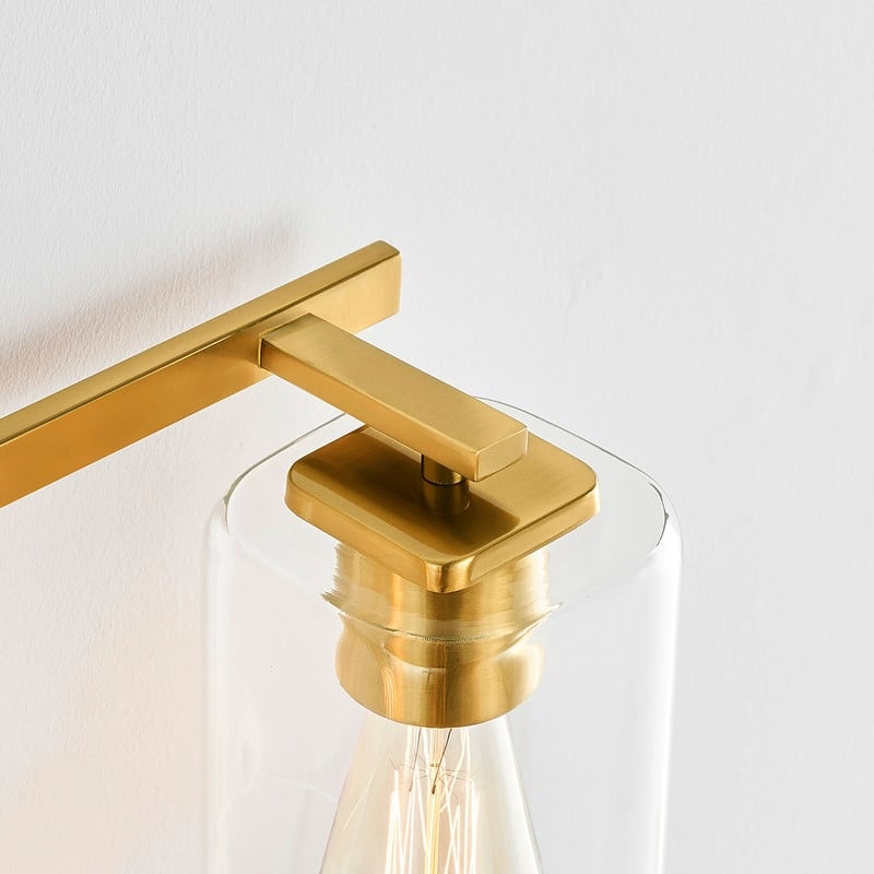 KAWOTI 29.1in 4-light Square Glass Shades Bathroom Vanity Light