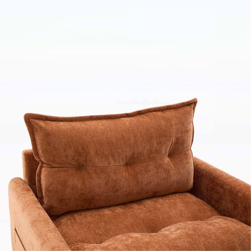 Mid Century Swivel Barrel Chair with Thick Padded Seat