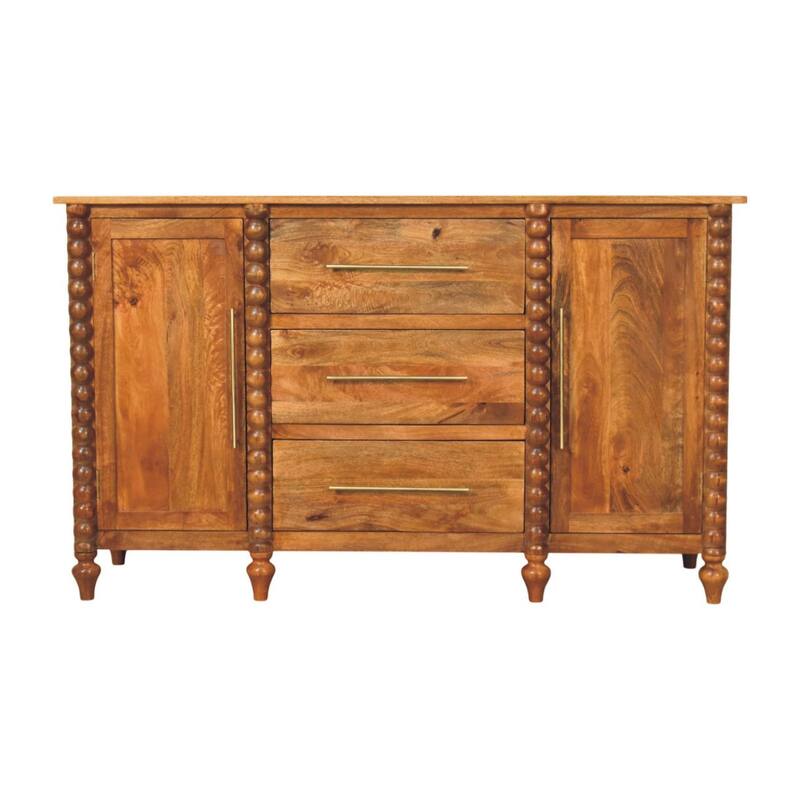 Artisan Furniture Solid Wood Spindle Sideboard 3 Drawers & 2 Doors - N/A