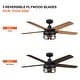 preview thumbnail 8 of 13, 52" Rustic Reversible 5-Blade Indoor Ceiling Fan with Light and Remote