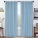 preview thumbnail 86 of 198, Superior Solid Machine Washable Room Darkening Curtains with Back Tabs, Set of 2 42" x 108" - Light Blue