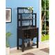 Copper Grove Helena 2 Drawer Serving Bar with Wine Rack and Shelves - Black Faux Marble/Black
