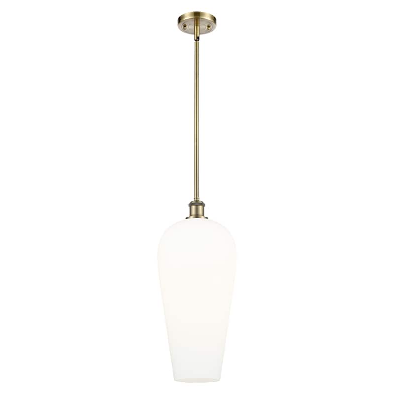 Innovations Lighting Endless Possibilities Ballston - Chelsea - 1 Light 8" Stem Hung Mini Pendant - Antique Brass/White