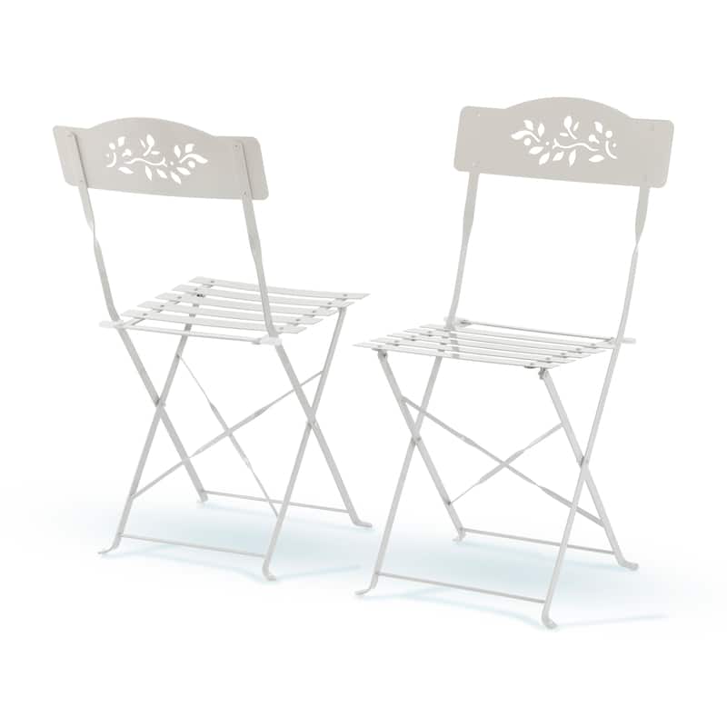 Alpine Corporation Indoor/Outdoor 3-Piece Bistro Set Folding Table and Chairs Patio Seating
