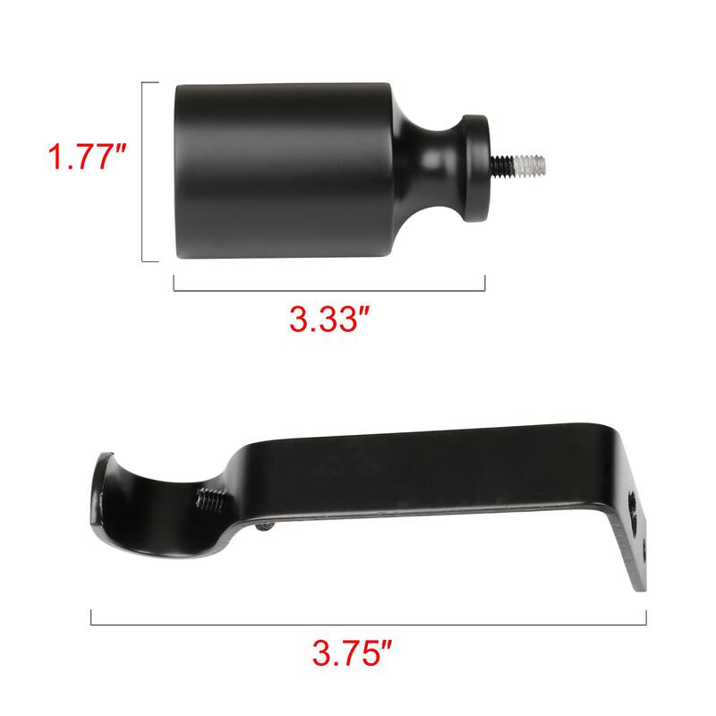 UTOPIA ALLEY 3/4 Inch Curtain Rod - Curtain Rods For Windows 48 to 86 Inch, Adjustable Drapery Rods, Black